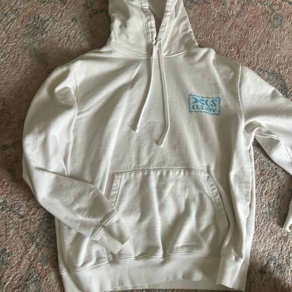 Deus Other - DEUS Custom White Hoodie with Blue Graphic